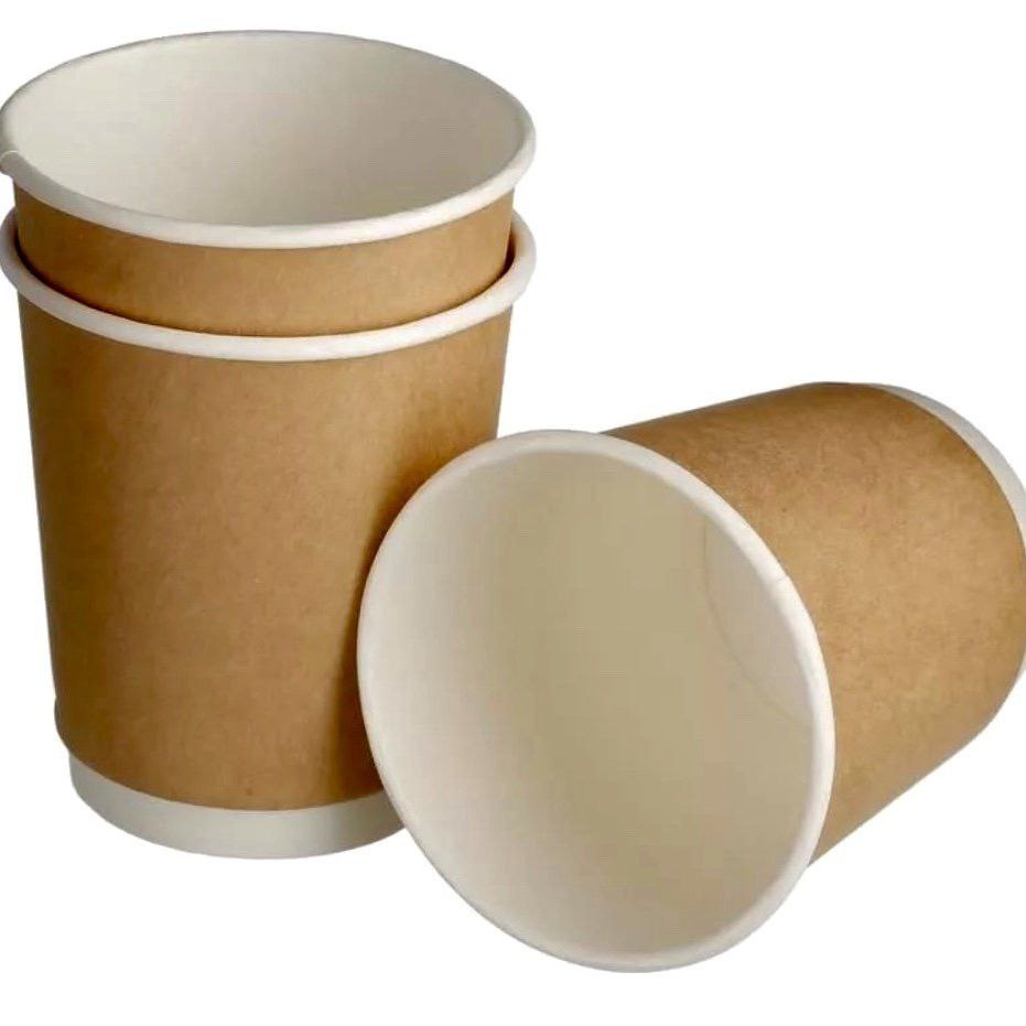 Стакан Двостінний стандарт 50шт 250 мл (Білий+крафт)